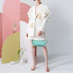 Pre Owned حقيبة غوتشي بوت قماش GG أخضر/بني بوشت