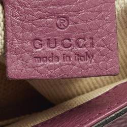 Pre Owned حقيبة كتف غوتشي سوهو فلاب سلسلة جلد فوشيا