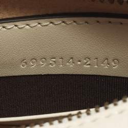 Pre Owned Gucci GG Marmont Small Off White Matelassé Leather Hobo