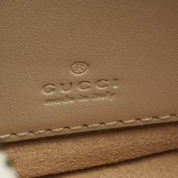 Pre Owned Gucci GG Marmont Small Off White Matelassé Leather Hobo