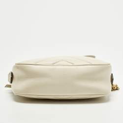 Pre Owned حقيبة كاميرا ميني جلد ماتيلاسي أبيض من غوتشي جي جي مارمونت