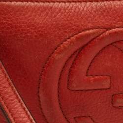 مملوكة مسبقًا حقيبة صغيرة غووتشي سوهو جلد برتقالي للمعصم