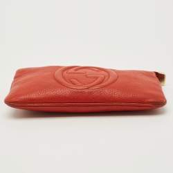 مملوكة مسبقًا حقيبة صغيرة غووتشي سوهو جلد برتقالي للمعصم