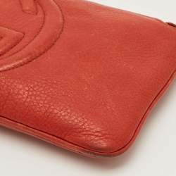 مملوكة مسبقًا حقيبة صغيرة غووتشي سوهو جلد برتقالي للمعصم