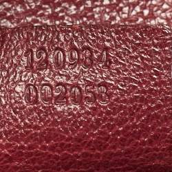 Pre Owned Gucci Horsebit Chain Small Dark Pink/Red GG Canvas Shoulder Bag