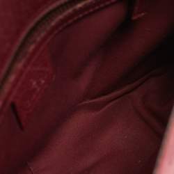 Pre Owned Gucci Horsebit Chain Small Dark Pink/Red GG Canvas Shoulder Bag