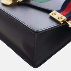 مملوكة مسبقًا Gucci Black Small Leather Sylvie Web Satchel