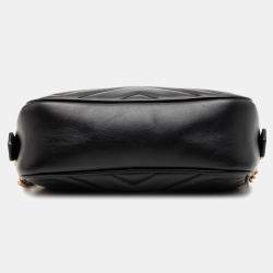 Pre Owned حقيبة كروس غوتشي ميني جلد ماتيلاس سوداء جي جي مارمونت