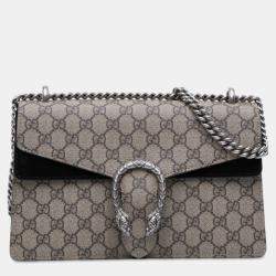 Pre Owned حقيبة كتف غووتشي ديونيسوس GG سوبريم بني أسود صغيرة