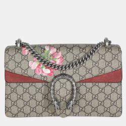 Pre Owned Gucci Beige Multicolor Dry Rose GG Supreme Canvas Blooms Medium Dionysus Bag