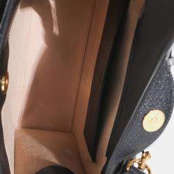 مملوكة مسبقًا حقيبة يد غوتشي ديانا صغيرة جلد دالر محكم رمادي مغبر أسود