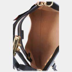 مملوكة مسبقً ا Gucci Beige Black GG Supreme Monogram Canvas Medium Padlock Shoulder Bag