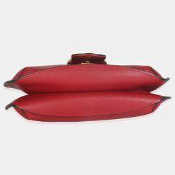 Pre Owned حقيبة كتف غوتشي مارمونت انيماليير جلد العجل محبب أحمر