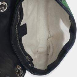 مملوكة مسبقًا حقيبة غوتشي GG مائلة صغيرة مارمونت قماش أخضر كحلي