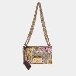 Pre Owned حقيبة كتف صغيرة غوتشي قفل البادلوك نمر بنغال GG سوبريم