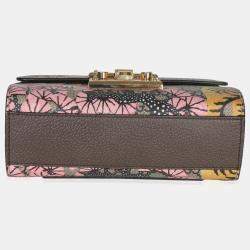 Pre Owned حقيبة كتف صغيرة غوتشي قفل البادلوك نمر بنغال GG سوبريم