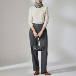 Pre Owned حقيبة كروس غوتشي جي جي مارمونت جلد ماتلاس أسود