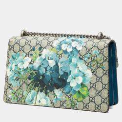 مملوكة مسبقًا حقيبة كتف غوتشي ديونيسوس صغيرة جي جي سوبريم أزهار أزرق بني