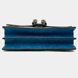 مملوكة مسبق ًا حقيبة كتف غوتشي ديونيسوس صغيرة جي جي سوبريم أزهار أزرق بني