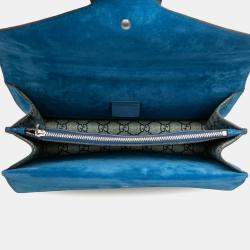 مملوكة مسبقًا حقيبة كتف غوتشي ديونيسوس صغيرة جي جي سوبريم أزهار أزرق بني