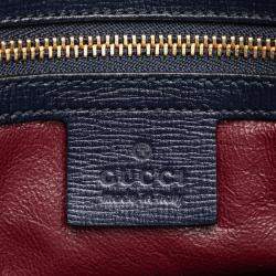 Pre Owned حقيبة كاميرا غوتشي بلو براون 1955 مع جيب وقفل معدني