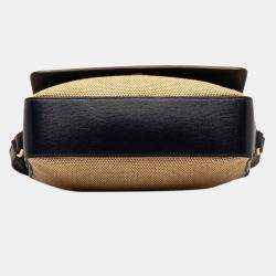 Pre Owned حقيبة كاميرا غوتشي بلو براون 1955 مع جيب وقفل معدني