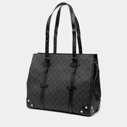 Pre Owned Gucci Black GG Supreme Tote
