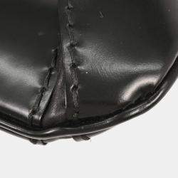 Pre Owned حقيبة يد غوتشي سلسلة كوين جلد أسود