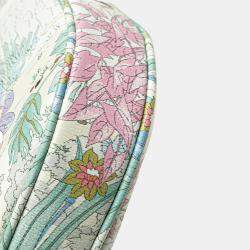 Pre Owned Gucci White Yuko Higuchi Small Calfskin  Floral Print Jackie 1961