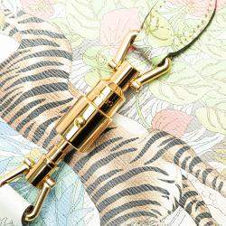 Pre Owned Gucci White Yuko Higuchi Small Calfskin  Floral Print Jackie 1961