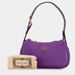 Pre Owned Gucci Purple Mini Leather Aphrodite Shoulder Bag