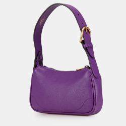Pre Owned Gucci Purple Mini Leather Aphrodite Shoulder Bag