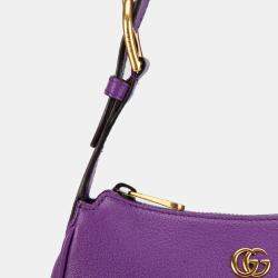 Pre Owned Gucci Purple Mini Leather Aphrodite Shoulder Bag