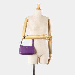 Pre Owned Gucci Purple Mini Leather Aphrodite Shoulder Bag