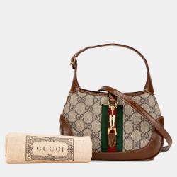 مملوكة مسبقًا Gucci Brown Mini GG Supreme Web Jackie 1961 Crossbody