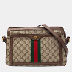 مملوكة مسبقًا Gucci Brown Medium GG Supreme Ophidia Crossbody
