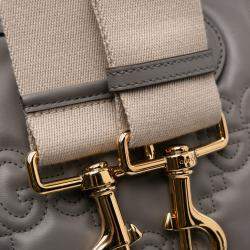 مملوكة مسبقًا Gucci Grey Medium GG Matelasse Leather Duffle Bag