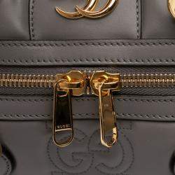 مملوكة مسبقًا Gucci Grey Medium GG Matelasse Leather Duffle Bag