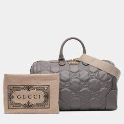 مملوكة مسبقًا Gucci Grey Medium GG Matelasse Leather Duffle Bag