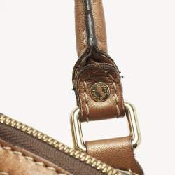 مملوكة مسبقًا Gucci Sukey Medium Beige/Bronze GG Canvas and Leather Bag