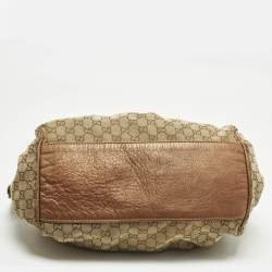 مملوكة مسبقًا Gucci Sukey Medium Beige/Bronze GG Canvas and Leather Bag