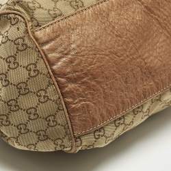 مملوكة مسبقًا Gucci Sukey Medium Beige/Bronze GG Canvas and Leather Bag