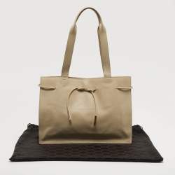 Pre Owned حقيبة يد غوتشي توت جلد بيج برباط