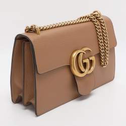 Pre Owned حقيبة كتف غوتشي جي جي مارمونت جلد بني