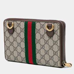 مملوكة مسبقًا Gucci Brown GG Supreme Ophidia Wallet On Chain