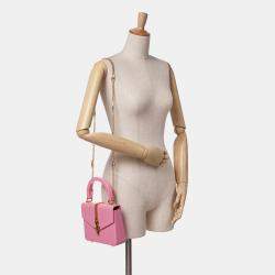 Pre Owned Gucci Pink Mini Acrylic Sylvie 1969 Top Handle Bag