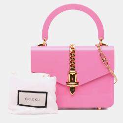 Pre Owned Gucci Pink Mini Acrylic Sylvie 1969 Top Handle Bag