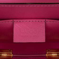 Pre Owned Gucci Pink Mini Acrylic Sylvie 1969 Top Handle Bag