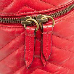 Pre Owned Gucci Red GG Marmont Round Matelasse Leather Backpack