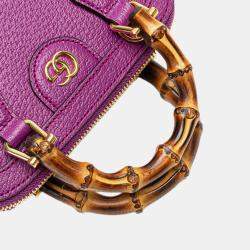 Pre Owned حقيبة غوتشي ديانا دوم بامبو جلد عجل دولار صغير أرجواني